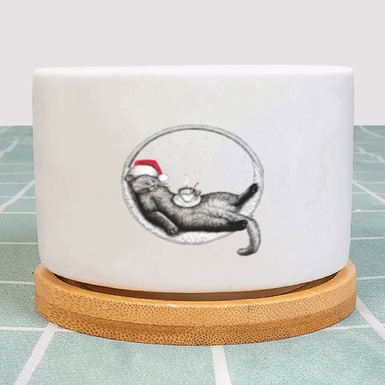 Paws and Hot Chocolate (Ink) Plant Pots