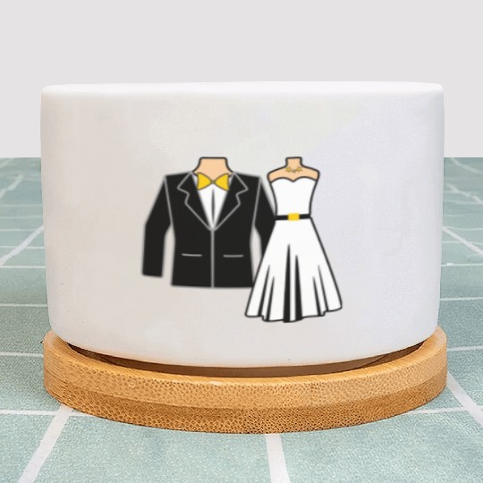 Wedding clothes bride groom Plant Pots