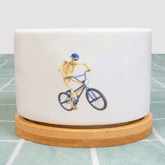 The Grim Reaper doing freestyle biking Plant Pots