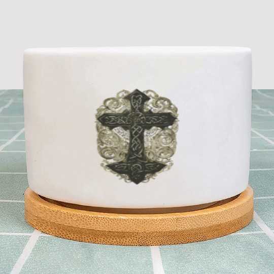 tree celtic cross Plant Pots