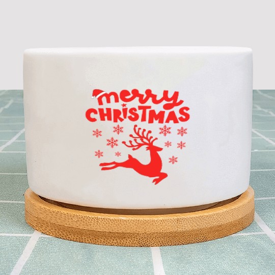Merry Christmas Reindeer Plant Pots