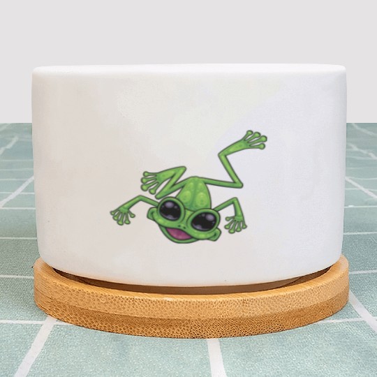 Happy Green Tree Frog Plant Pots