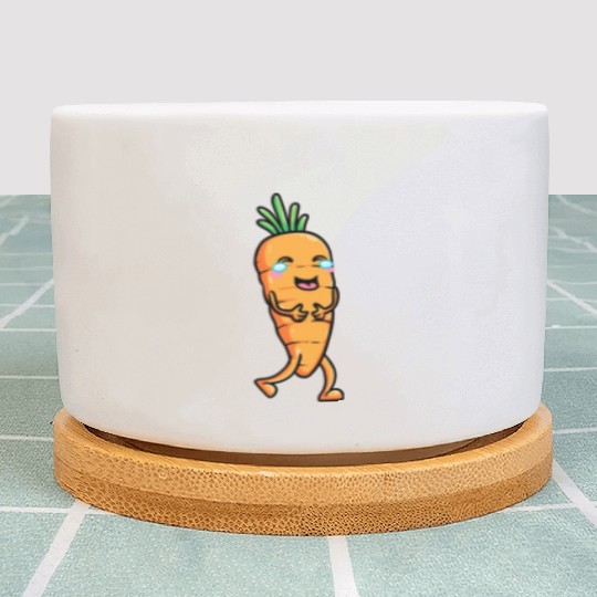 Carrot Emoticon Vegetable Vegan Vegetarian Plant Pots
