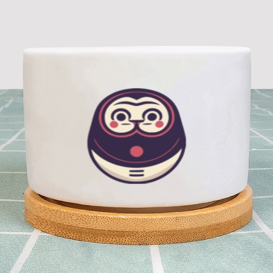 Kawaii Cat Face Daruma Doll Plant Pots