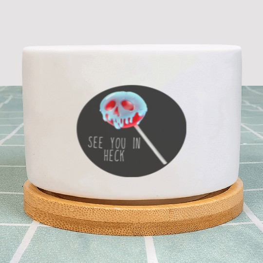 See You In Heck Poison Skull Candy Plant Pots