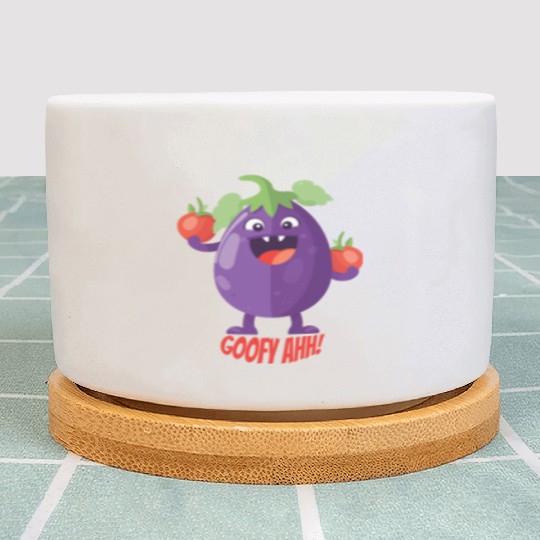 Eggplant Tomato Party Goofy Ahh Plant Pots
