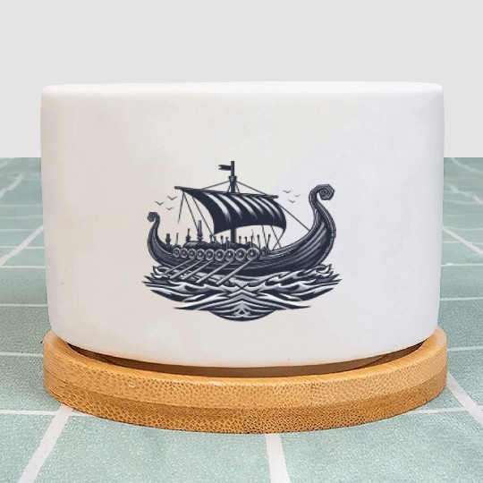 Viking Raiders: Norse Seafaring Art Plant Pots