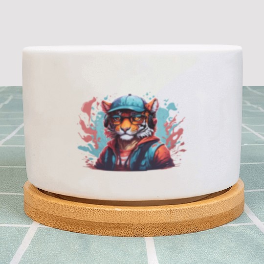 tiger animal art I cool cute tiger Plant Pots