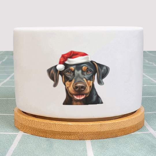 Doberman Pinscher Christmas Dog Plant Pots