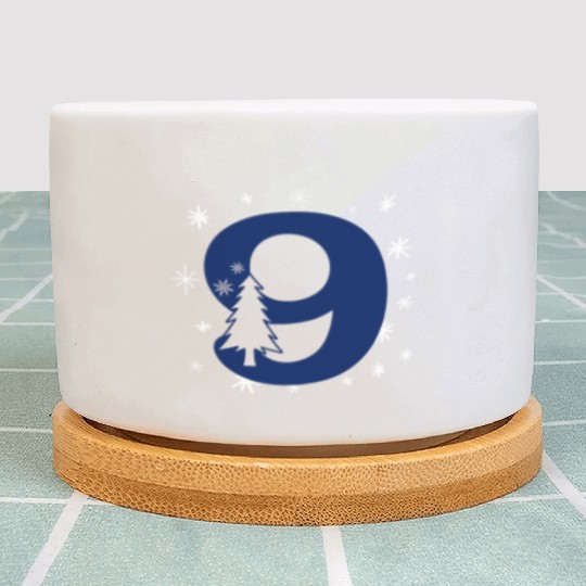 9 White Christmas Stars - Blue Number Nine Plant Pots