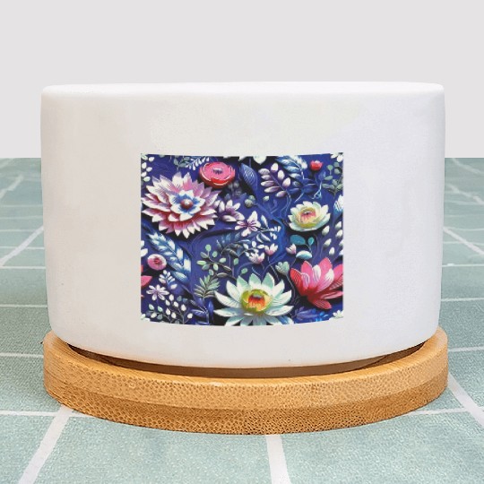 Midnight Floralscape Plant Pots