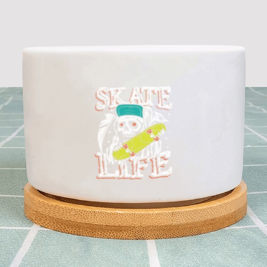 Skate life | rolling punk skull Plant Pots