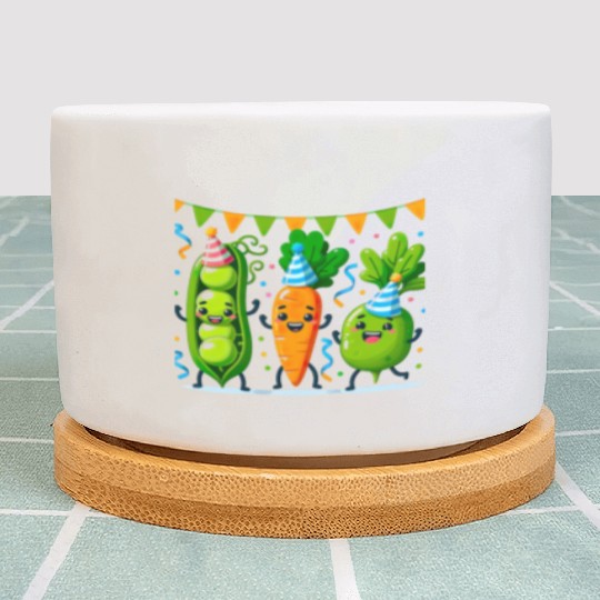 Festive Vegetable Party Fun for a Vegetable eater Plant Pots