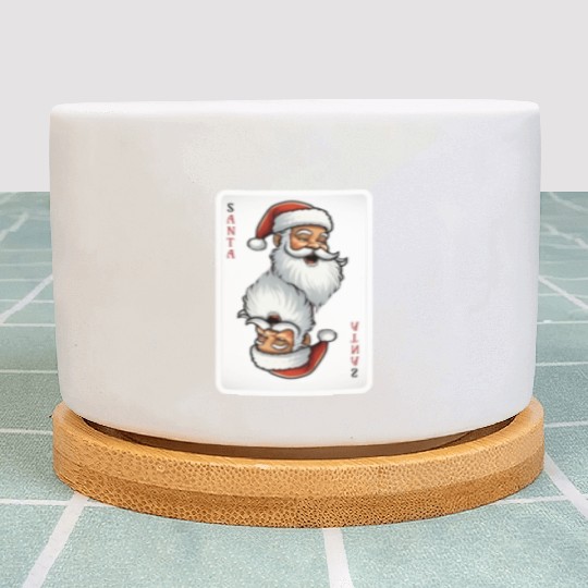 Santa Playing Card for Christmas Plant Pots