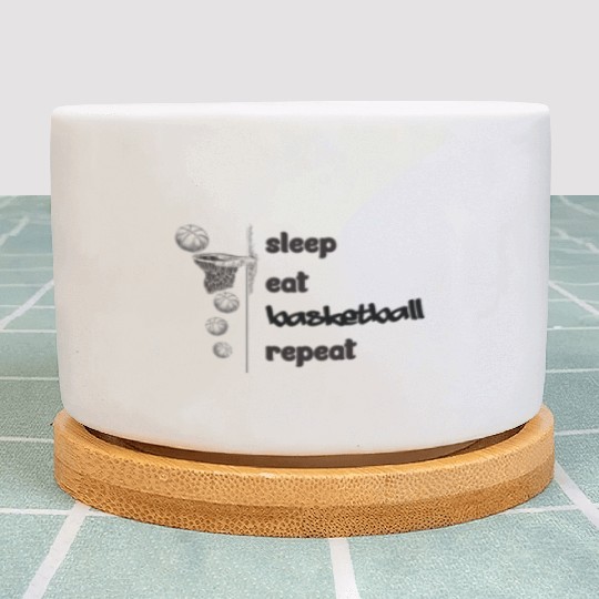 Basketball Coach Sleep Eat Basketball Repeat Plant Pots