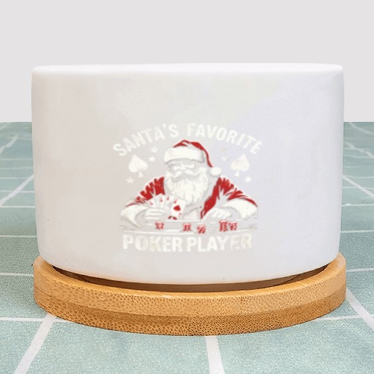 Xmas Santa Claus Poker Player Plant Pots