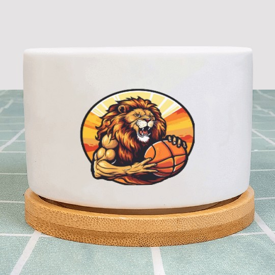 Basketball lion Plant Pots