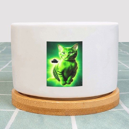 Cute Alien Cat Plant Pots
