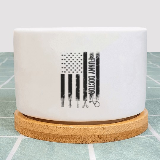 Funny Doctor US Flag Plant Pots