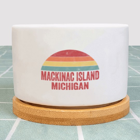 Vintage Mackinac Island Michigan Plant Pots