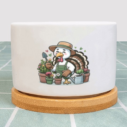 Thanksgiving Garden Turkey Gardener Vegetable Plant Pots