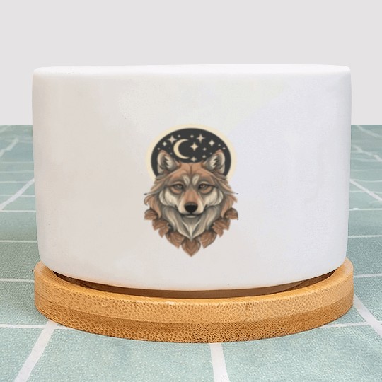 Wolf Moon Stars Design Plant Pots
