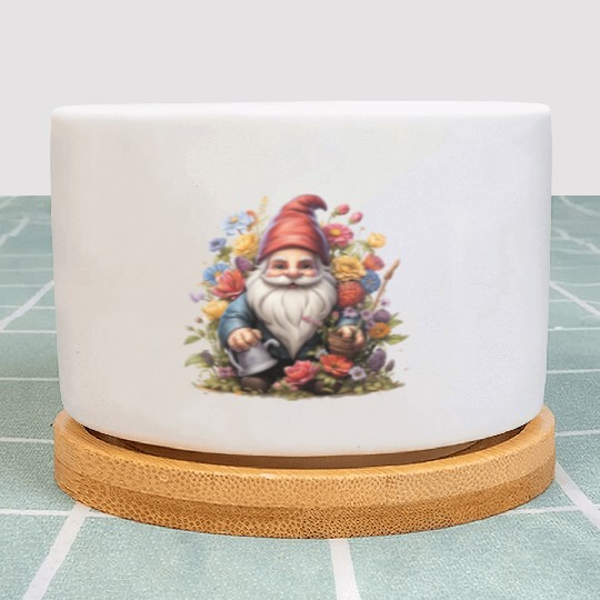 3D christmas sticker circle Santa Claus Plant Pots