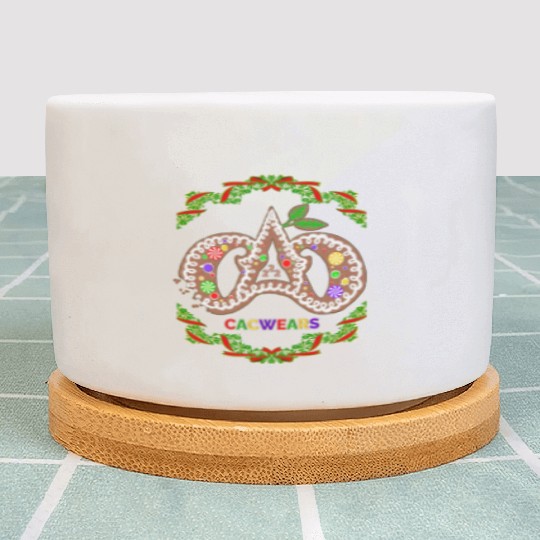 Christmas Bakery Gingerbread Cookie Pastry Logo Plant Pots