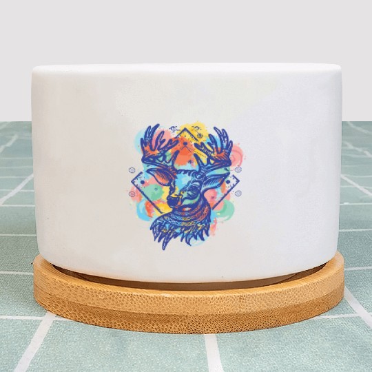 Winter Wonderland: Deer Color Design Plant Pots