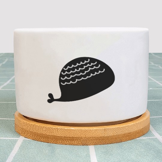 Lonely Black Whale In The Ocean Plant Pots