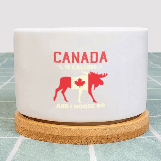 Canada Moose Canadian Flag Maple Leaf Plant Pots