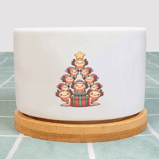 Axolotl Christmas Tree Merry Christmas Plant Pots