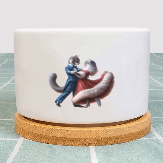 Twilight Dance of Cats Plant Pots