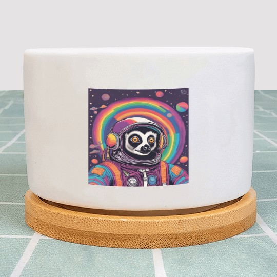Psychedelic Lemur Astronaut Plant Pots