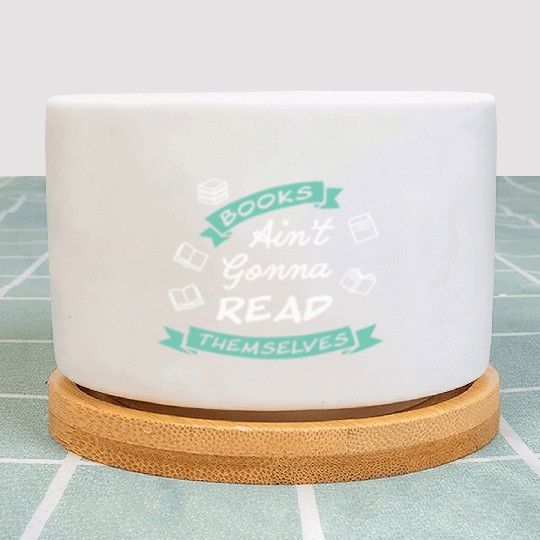 Funny Reading Teacher Bookworm Plant Pots