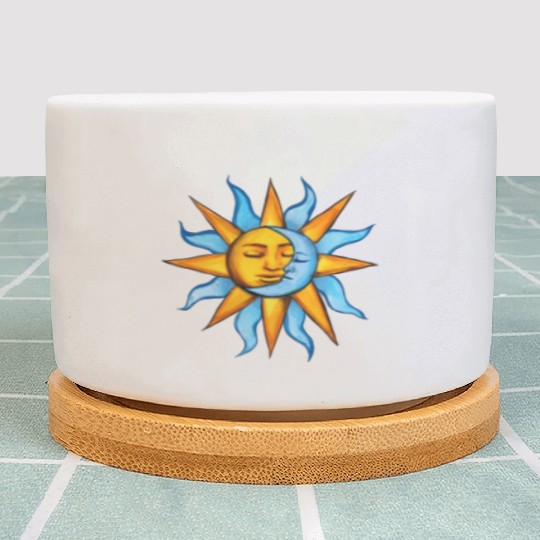 sun moon Plant Pots