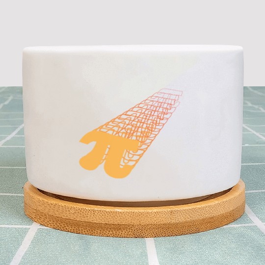 Pi symbol fading orange to red infinity Plant Pots