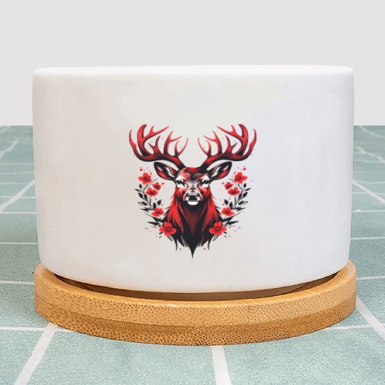 deer face cute fits winter Plant Pots