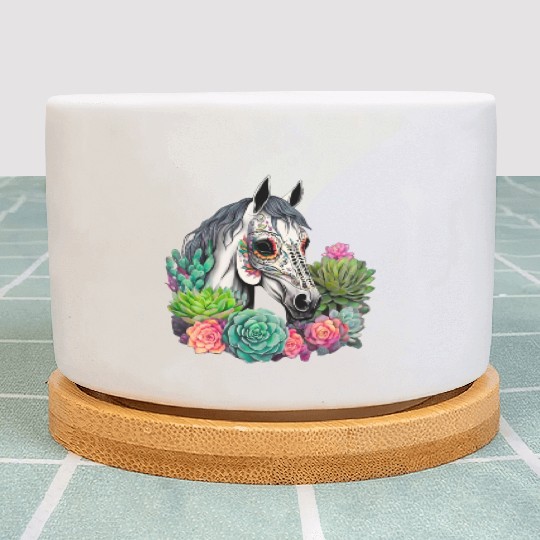 Horse Succulent Sugar Skull Plant Pots