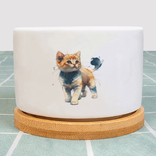A wonderful cat walking Plant Pots