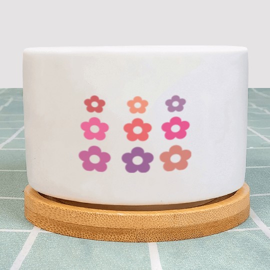 Large and small pink multi-colored flowers Plant Pots