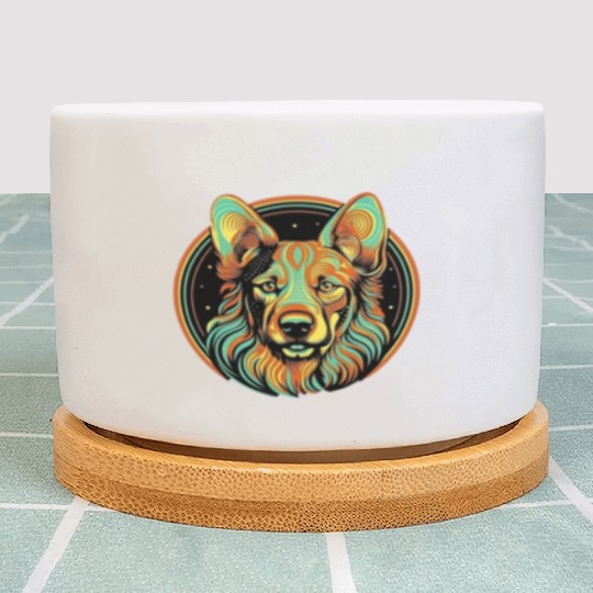 German Shepherd Funny Dog Street Art Comic Pet Plant Pots