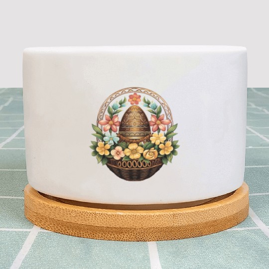 Easter Day Easter Egg Basket Mandala Art Egg Hunt Plant Pots