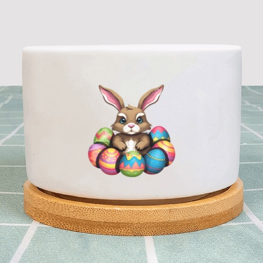 Easter Bunny Rabbit Colorful Eggs Easter Egg Hunt Plant Pots
