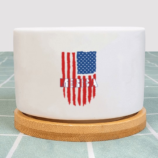 American Flag Merica Plant Pots