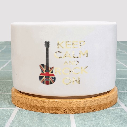 Keep Calm and Rock On Union Jack Guitar Plant Pots