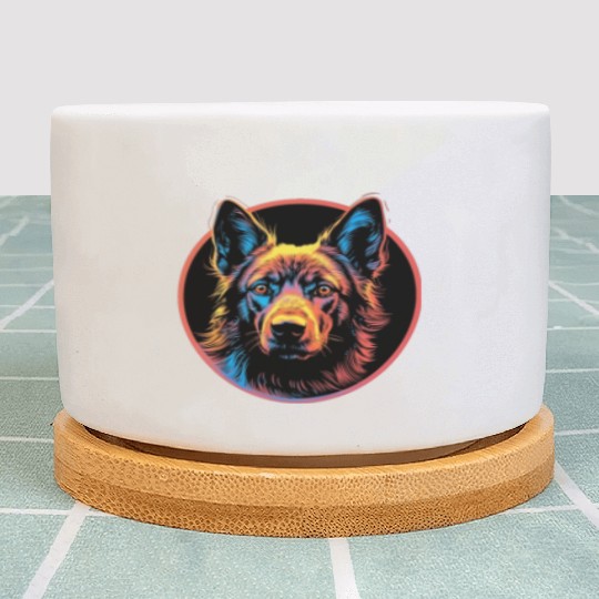 German Shepherd Funny Dog Street Art Comic Pet Plant Pots
