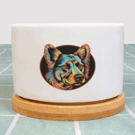 German Shepherd Funny Dog Street Art Comic Pet Plant Pots