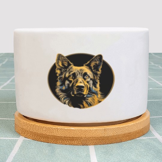 German Shepherd Funny Dog Street Art Comic Pet Plant Pots