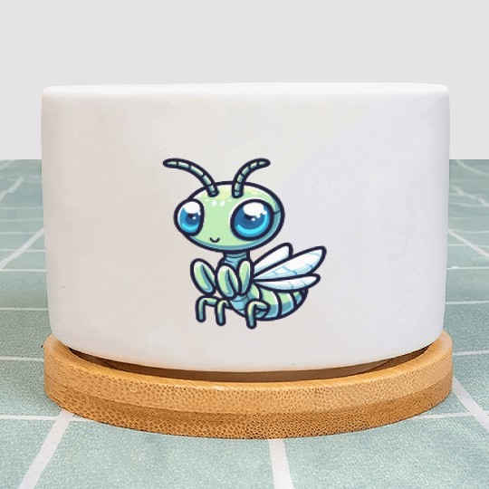 Playful Mantis Cartoon Plant Pots